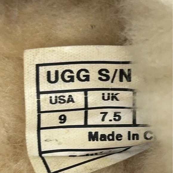 UGG Women SZ 9 TATE 10164 Black Suede Wool Lined Slip On Moccasin Slipper Shoe - Picture 8 of 12